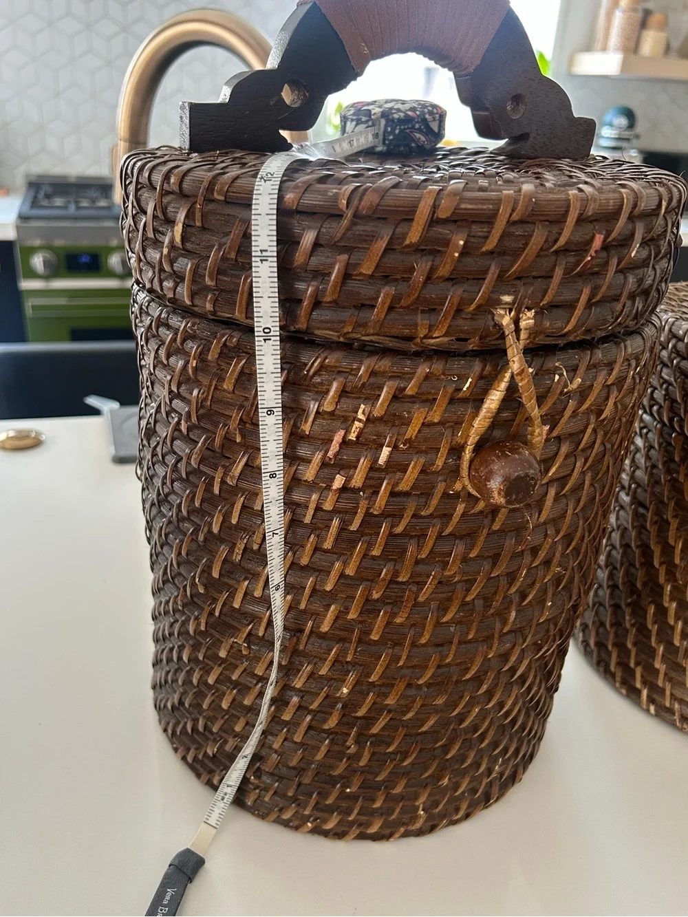Woven Round Storage Canister Set - Brown